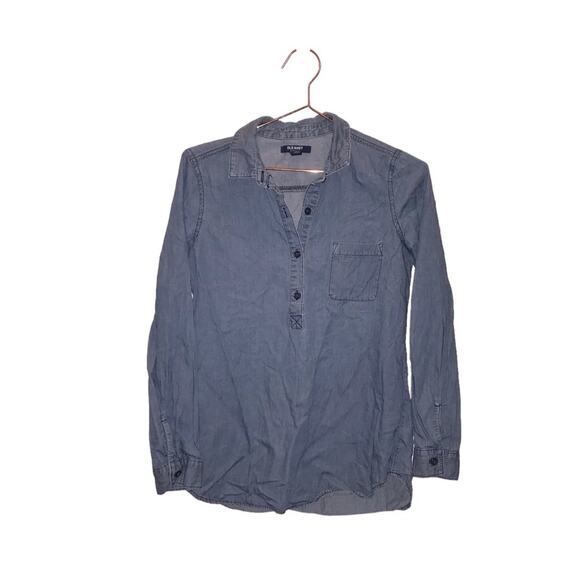 Old Navy denim chambray popover tunic top Small - Picture 1 of 6